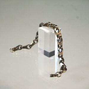 Bold Chunky Thick Link Bracelet Silver Tone Metal Untested